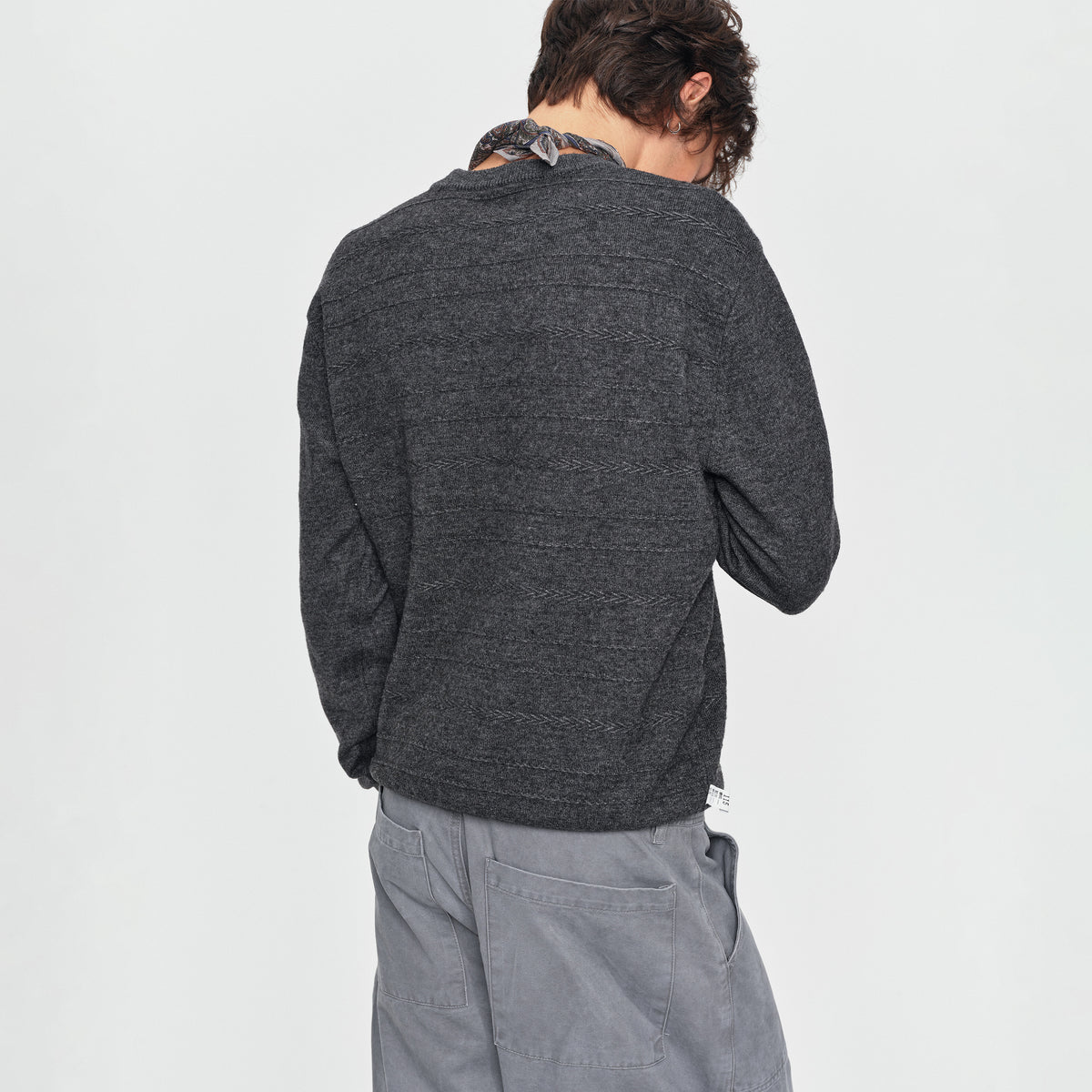 MADWITCH TEXTURED CREWNECK WOOL-BLEND SWEATER #32878
