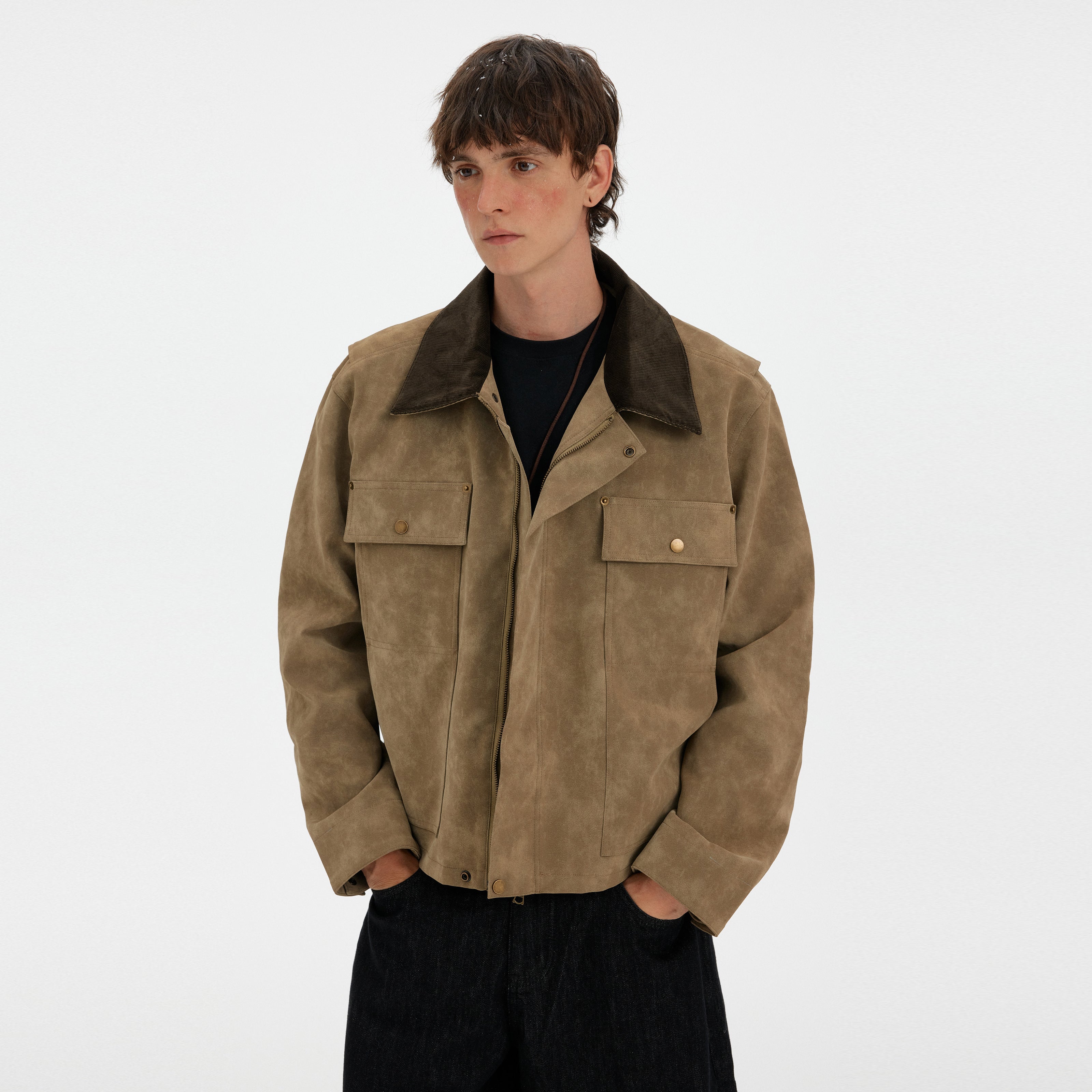 MADWITCH DECONSTRUCTED SUEDE CORDUROY JACKET #Y25203