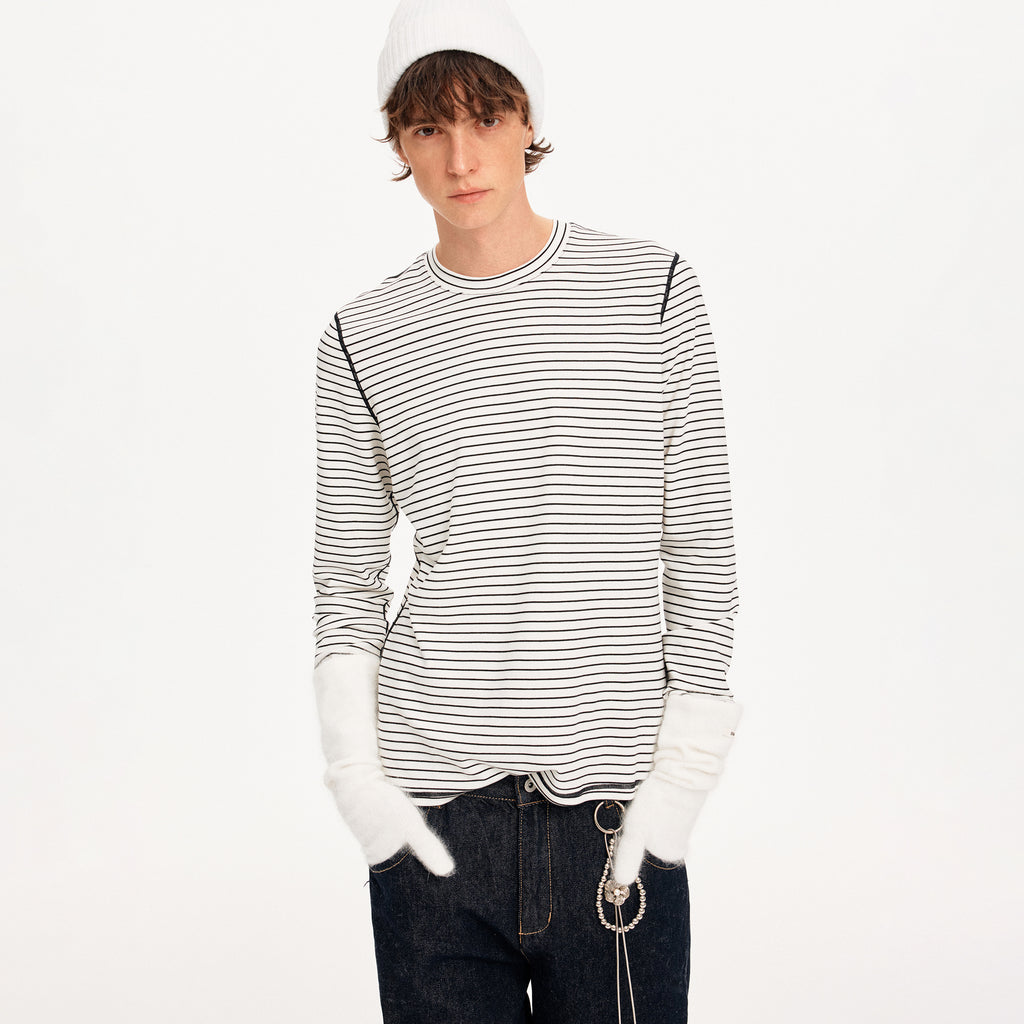 MADWITCH COLORBLOCK TENCEL STRIPE TEE #TC108