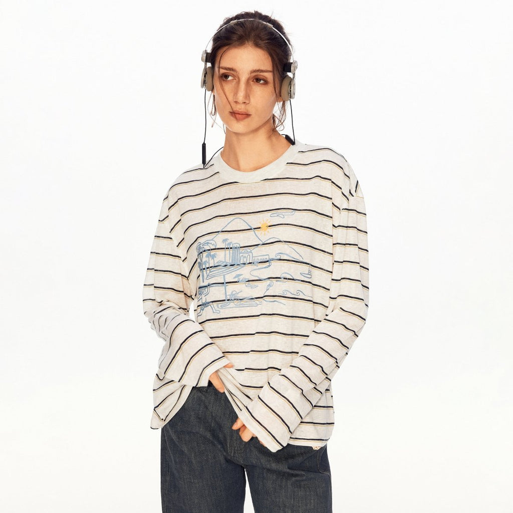 MADWITCH VINTAGE STRIPE SHEER TEE 991291 - MadWitch Store