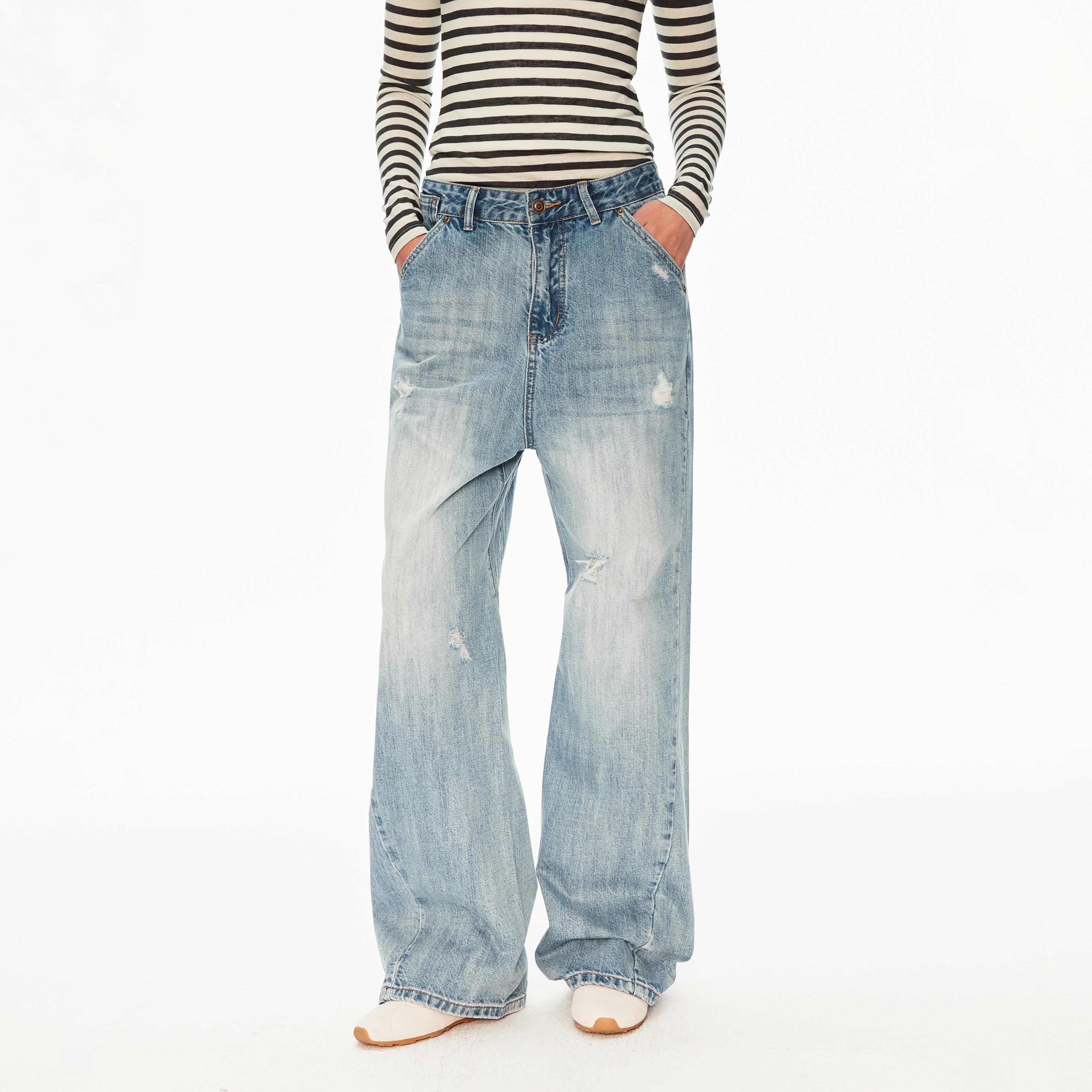 MADWIT RIPPED WASH JEANS #WH0A129