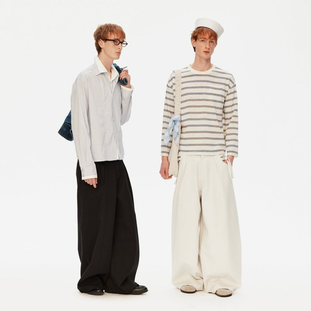 MADWITCH WIDE DRAPED TROUSERS 56013K - MadWitch Store