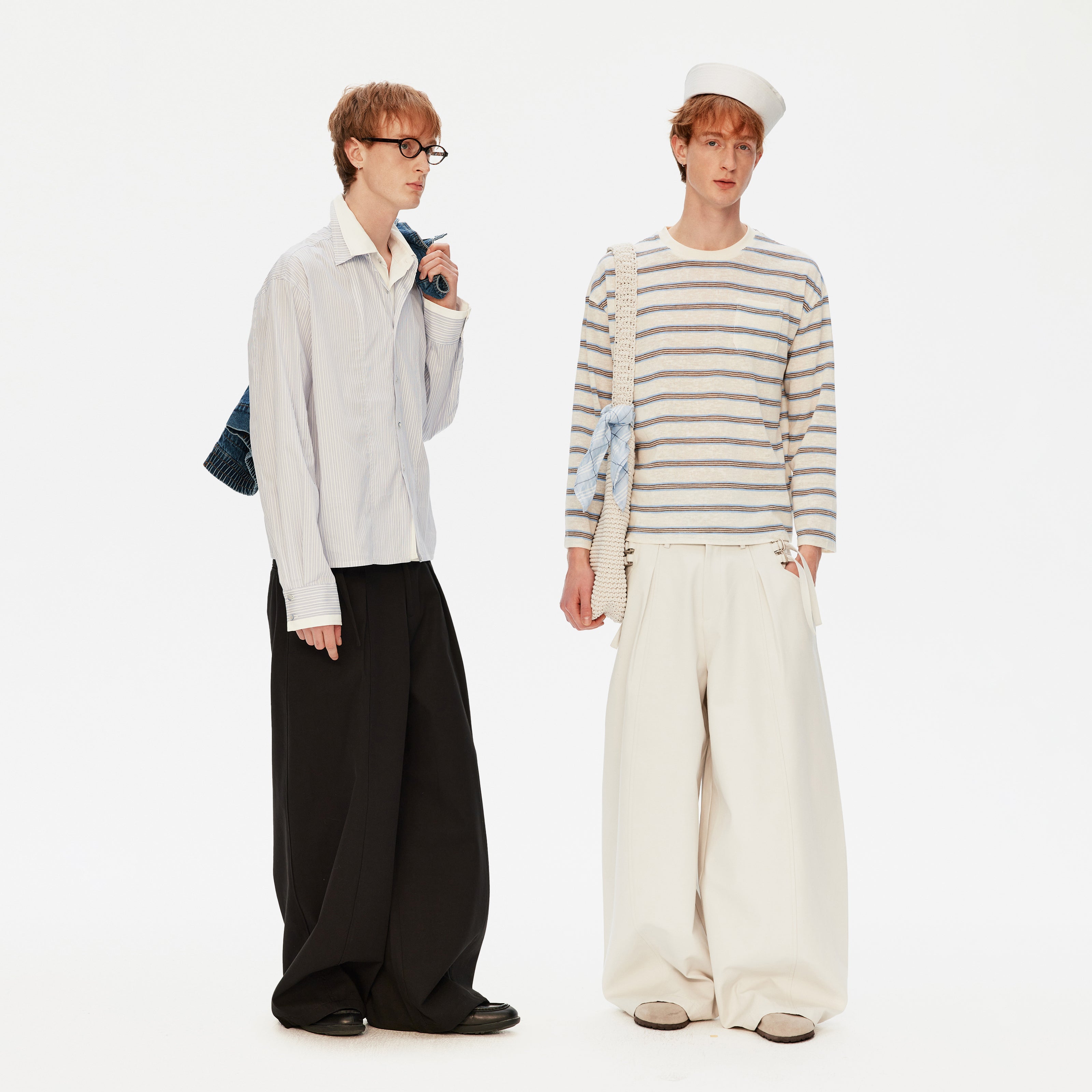 MADWIT WIDE DRAPED TROUSERS #56013K