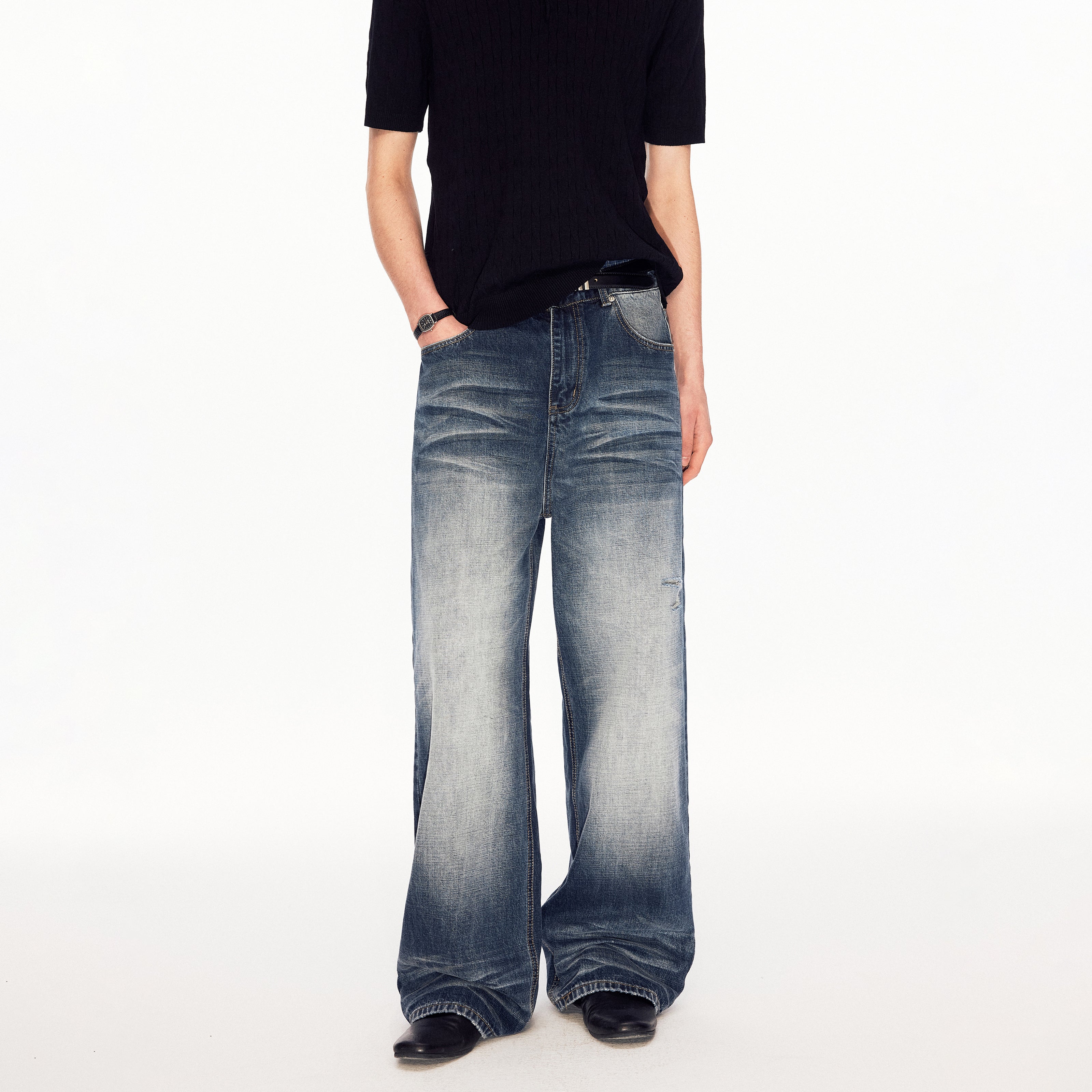 MADWITCH DISTRESSED WIDE LEG JEANS #WHOA136