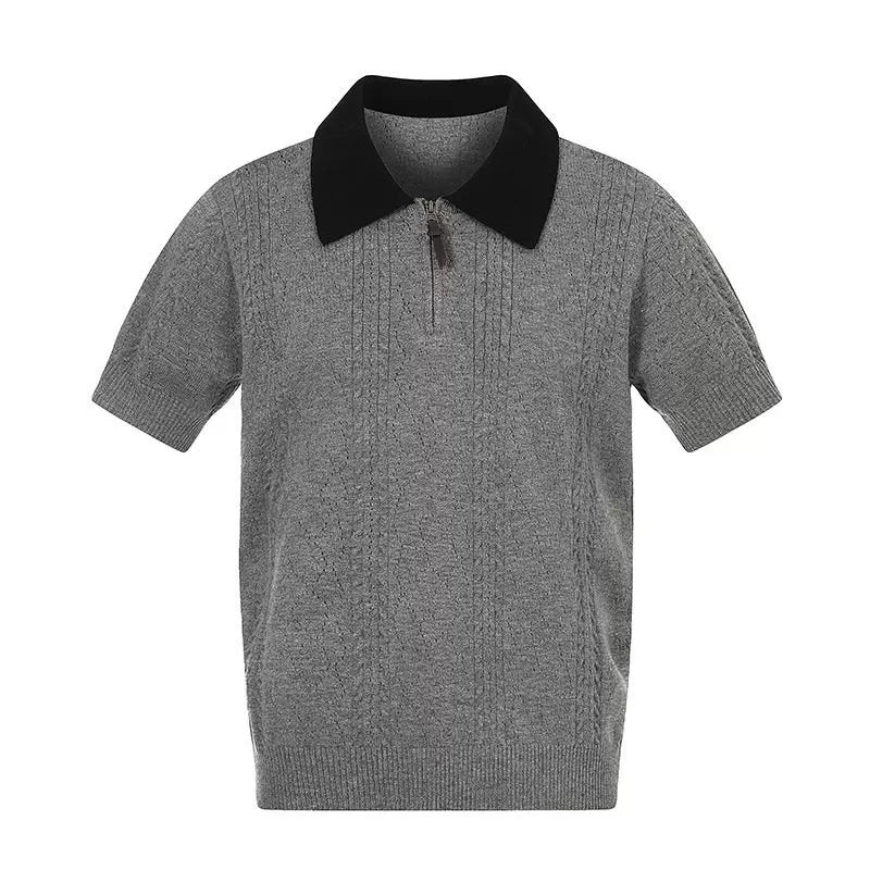 MADWITCH DOUBLE ZIP POLO KNIT TEE CT011 - MadWitch Store