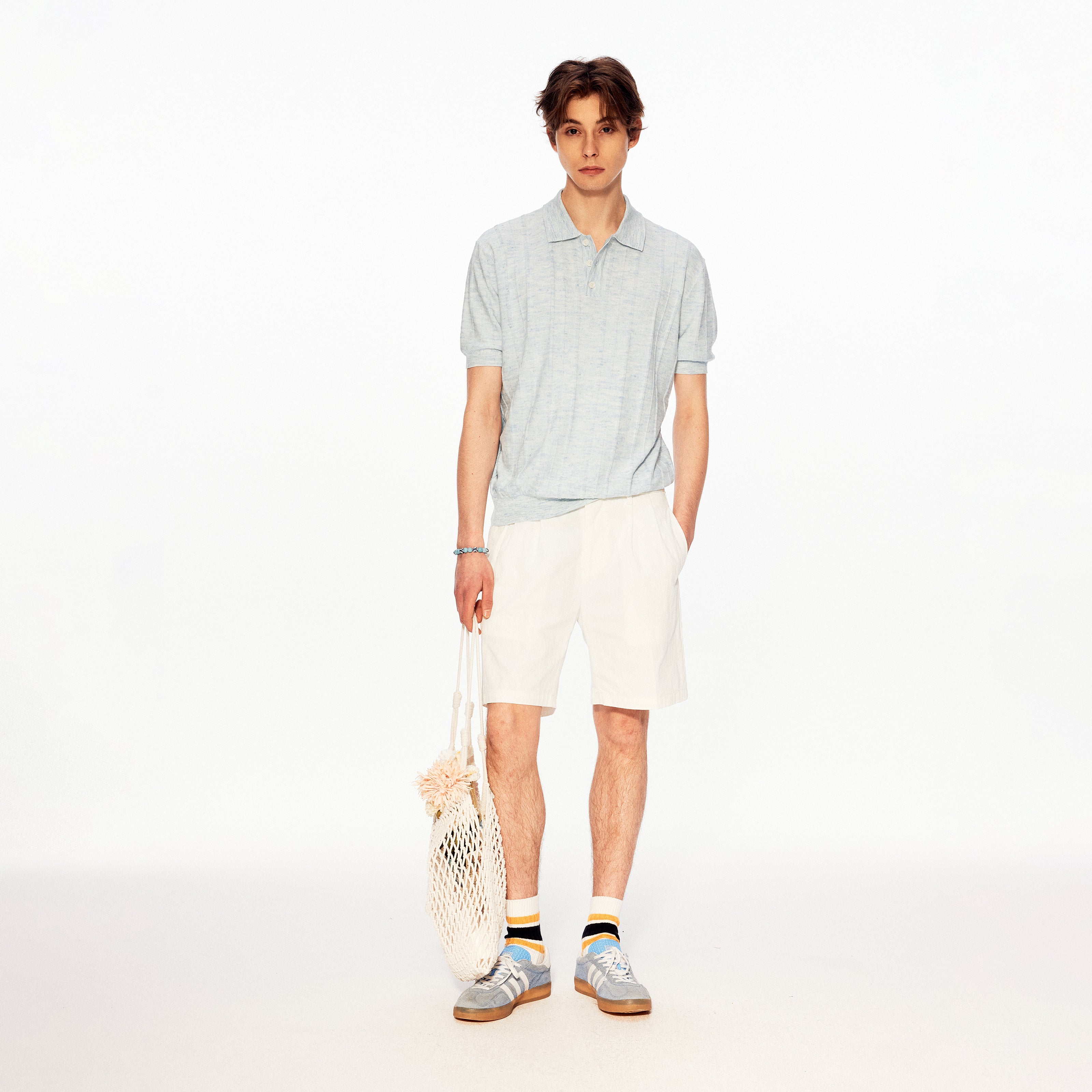MADWITCH RIBBED POLO RELAXED TEE #MD27506