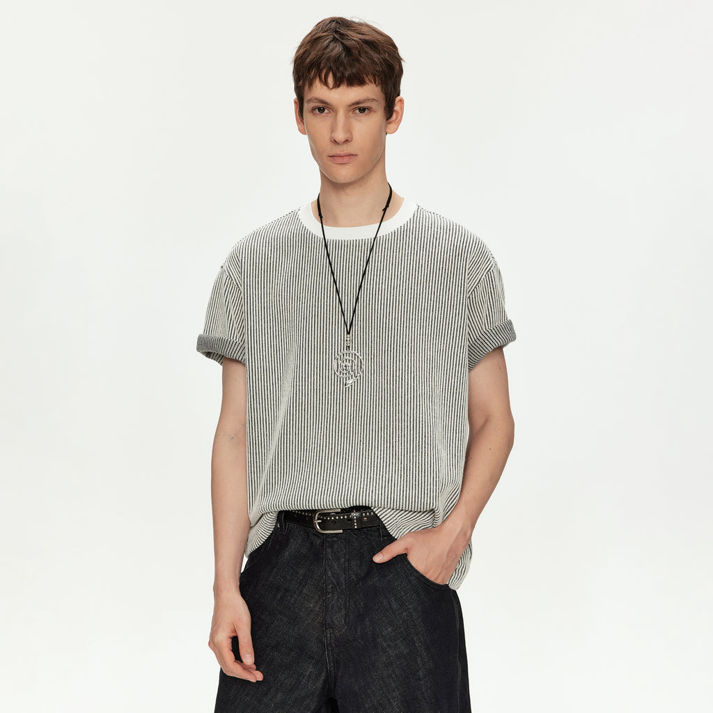MADWITCH COLORBLOCK TEXTURED TEE #M1160
