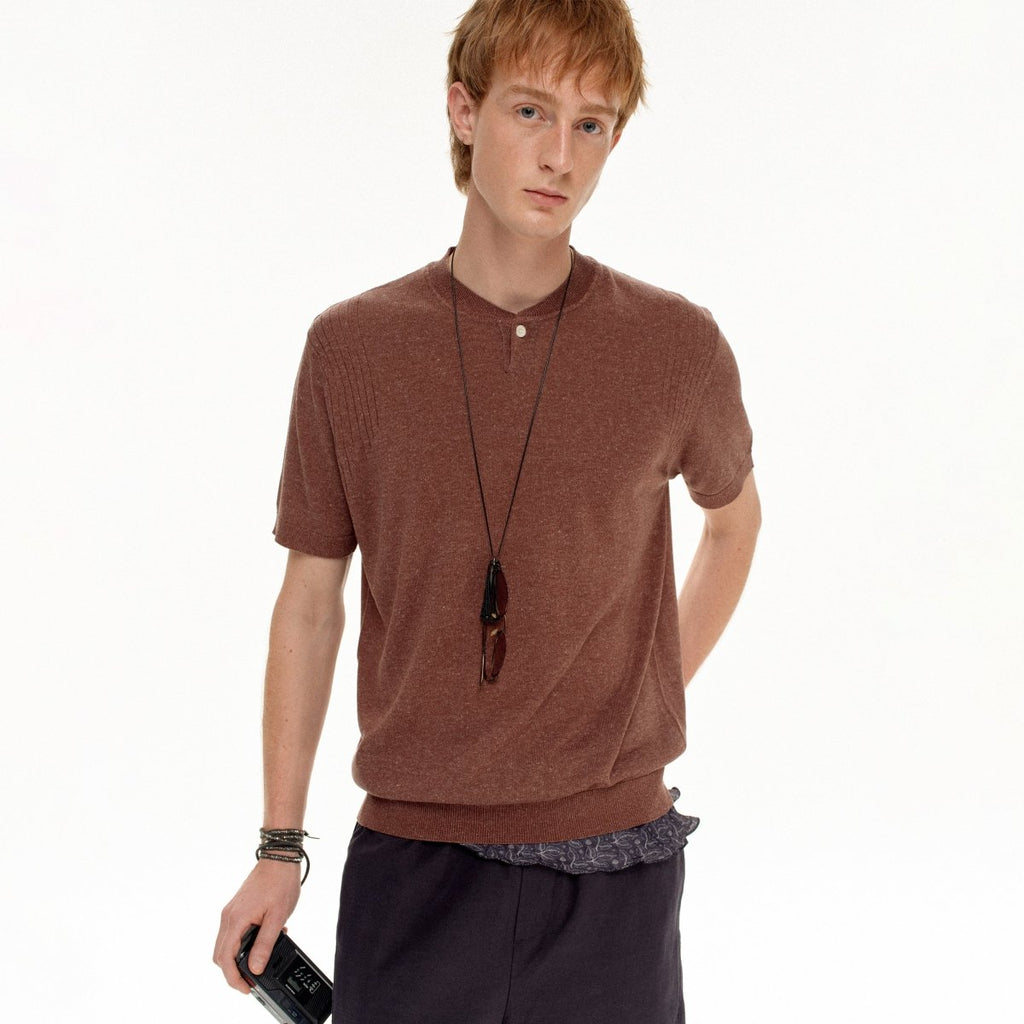 MADWITCH HENLEY RELAXED KNIT TEE 86122 - MadWitch Store