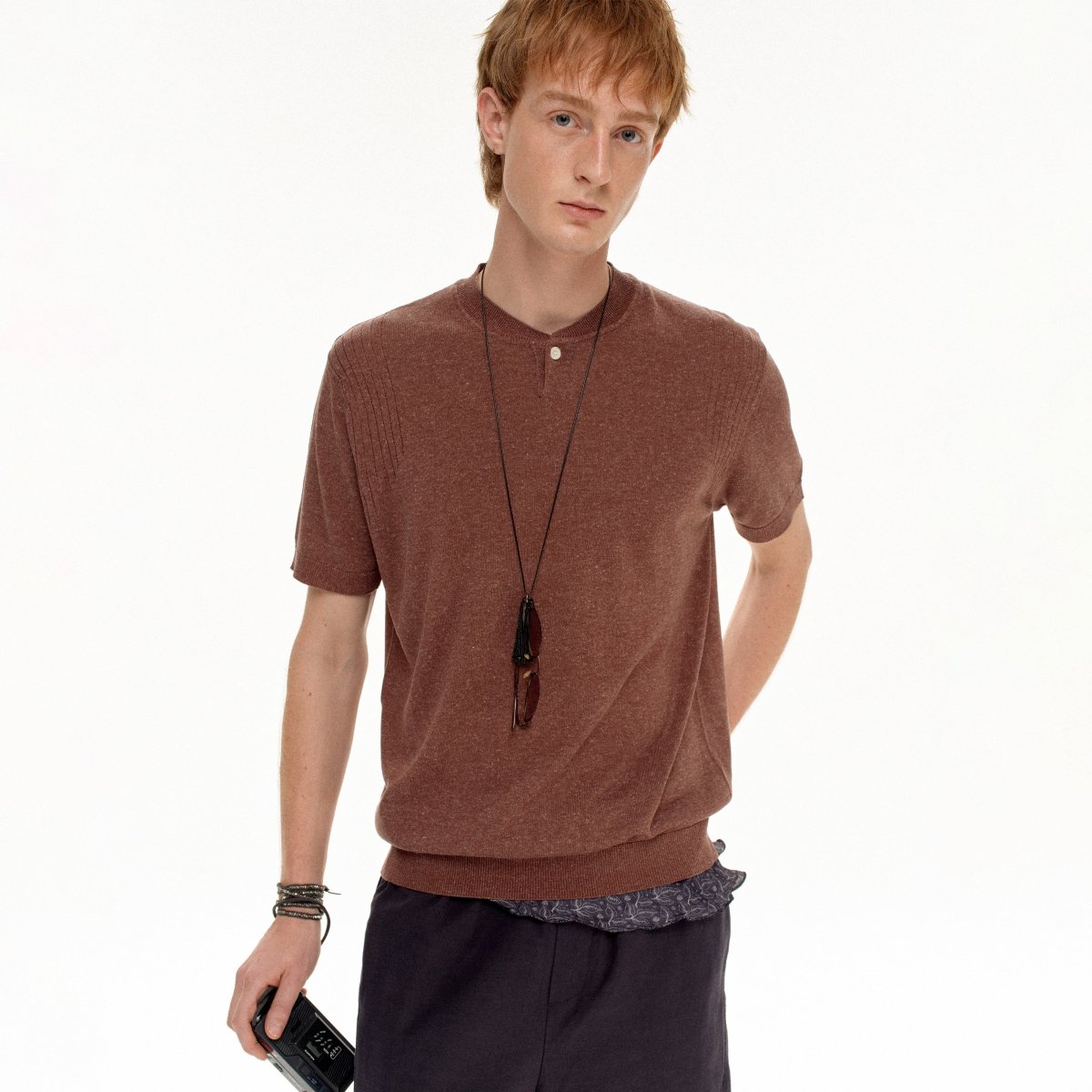MADWITCH HENLEY RELAXED KNIT TEE 86122 - MadWitch Store