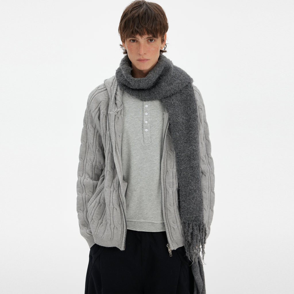 MADWITCH RETRO CABLE KNIT HOODIE #MY020