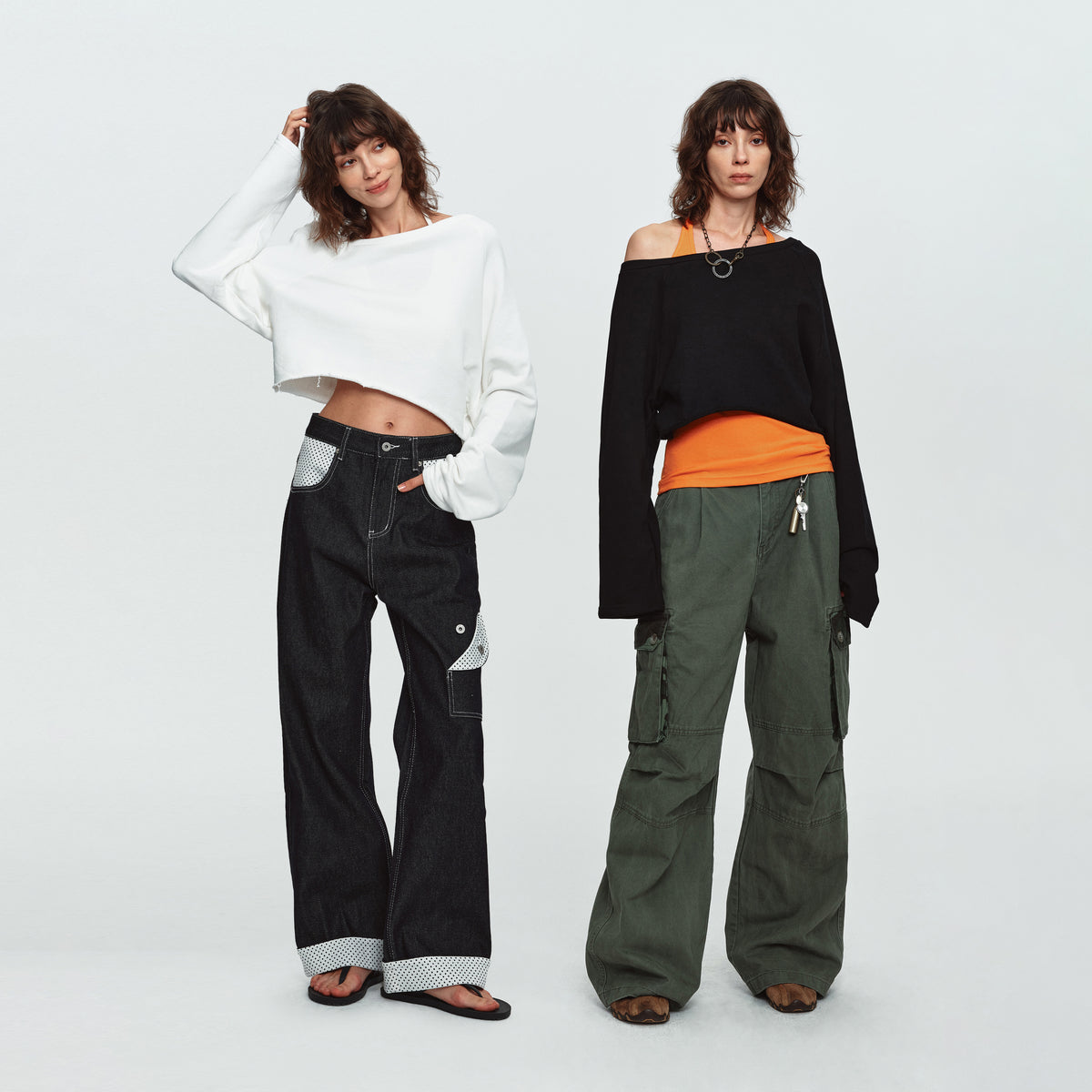 MADWITCH RAW-HEM ONE-SHOULDER CROPPED SWEATSHIRT #G2026114