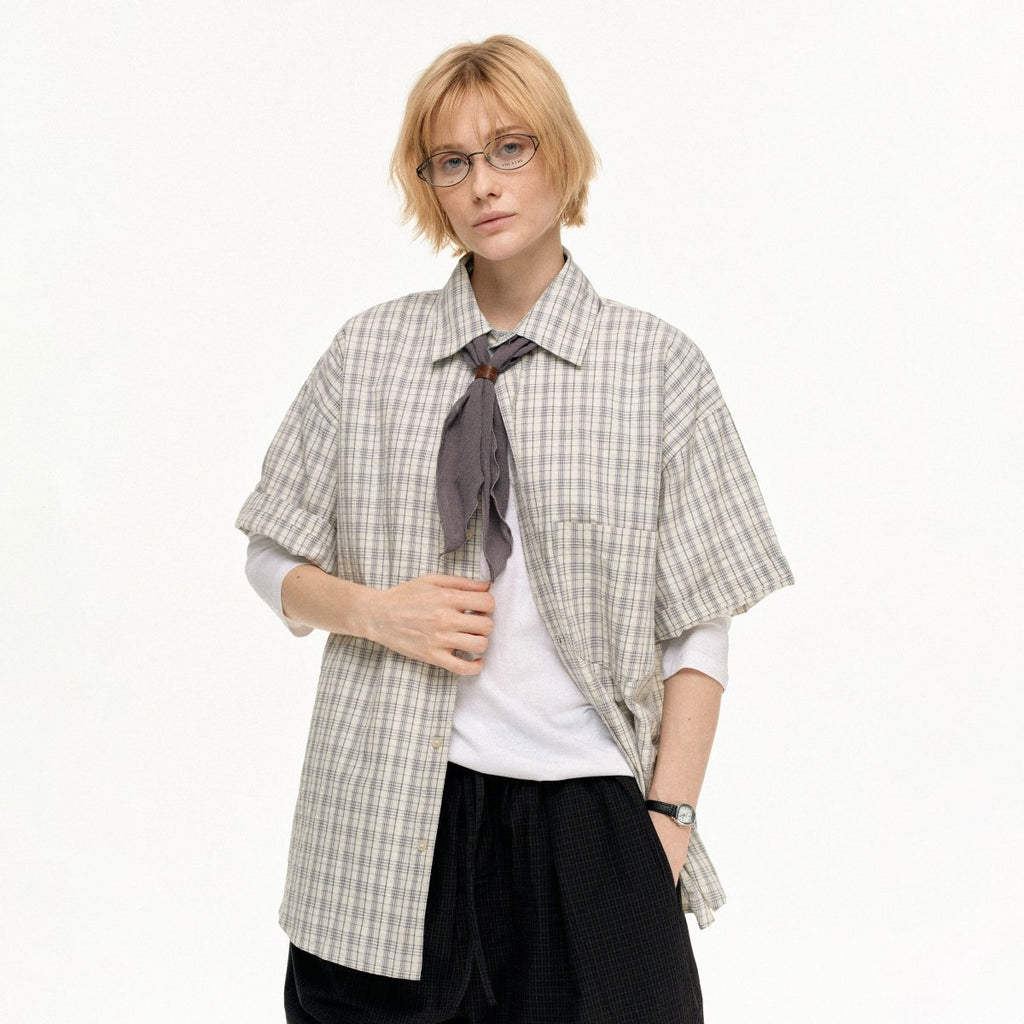 MADWITCH VINTAGE PLAID RELAXED SHIRT 26007 - MadWitch Store