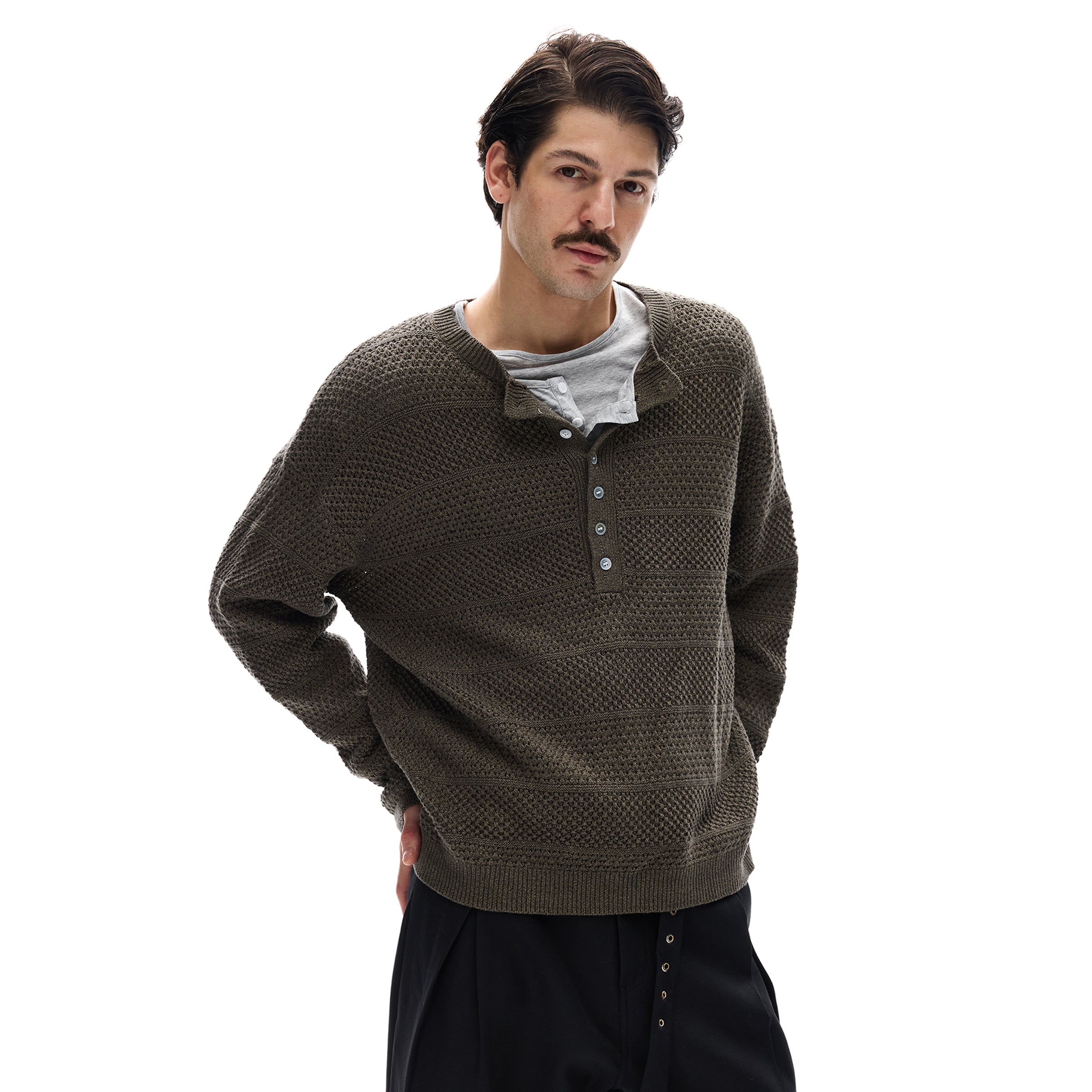 MADWITCH LOOSE HENLEY TOP #68885