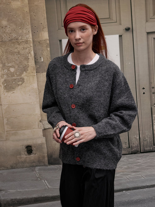 MADWITCH BUTTON FRONT KNIT SWEATER #AB1107