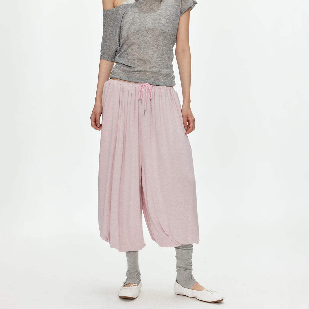 MADWITCH DRAWSTRING KNIT COZY LANTERN PANTS #8708