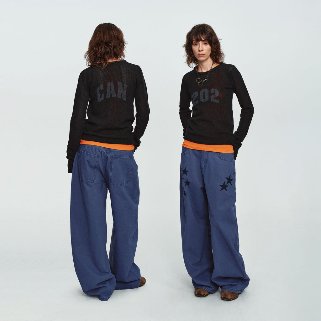 MADWITCH MESH GRAPHIC CROPPED SWEATER #MYC032