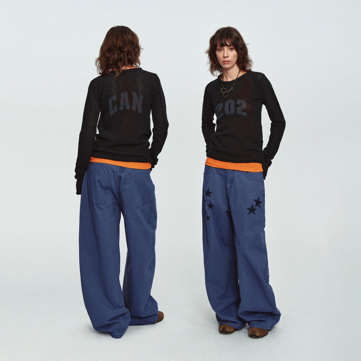 MADWITCH MESH GRAPHIC CROPPED SWEATER #MYC032