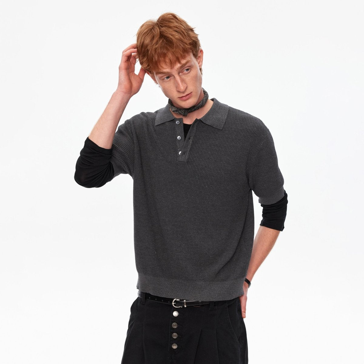 MADWITCH VINTAGE WAFFLE KNIT TEE MY610 - MadWitch Store