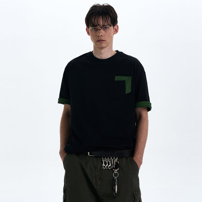 MADWITCH CONTRAST COLOR CREWNECK TEE #C205C25