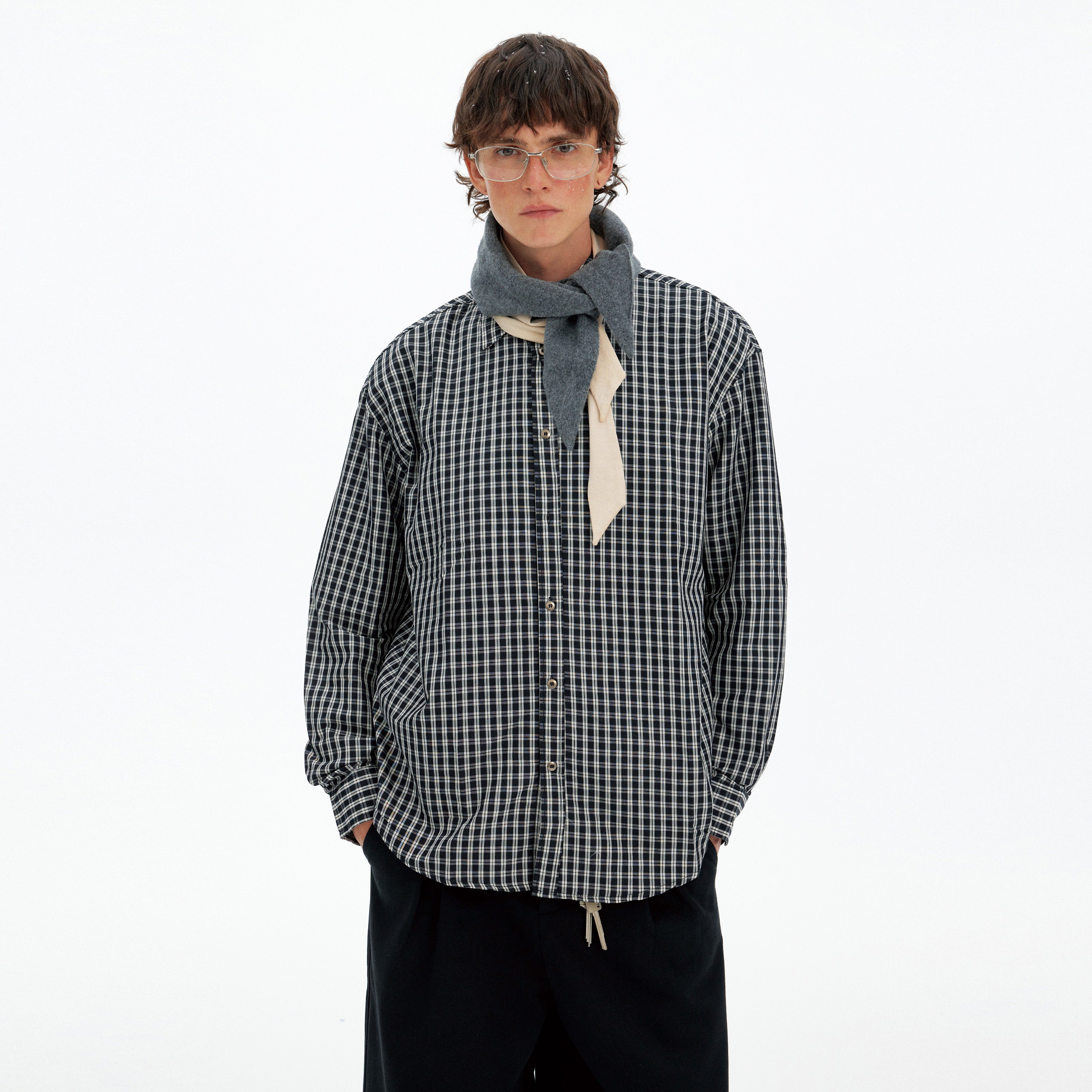 MADWITCH RETRO COLORBLOCK PLAID SHIRT #CW1155