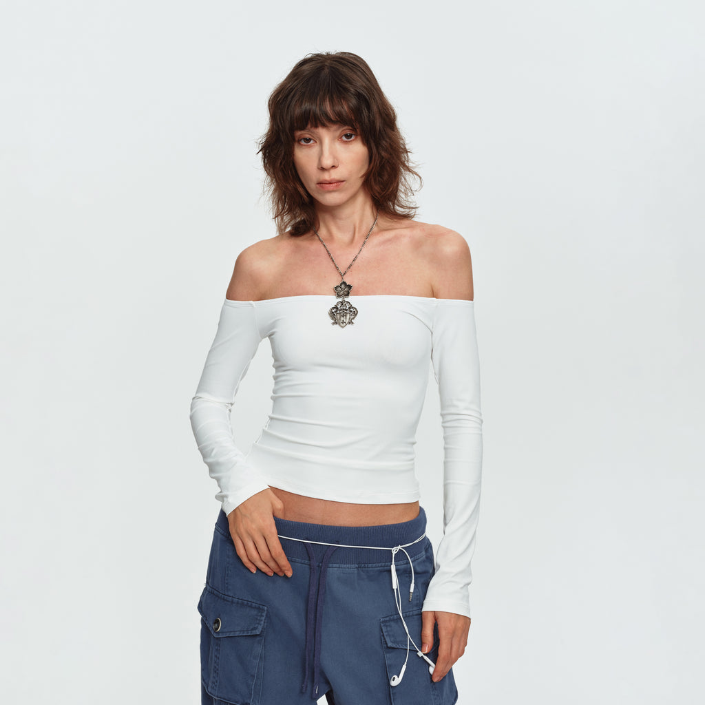MADWITCH ONE-SHOULDER LYOCELL LONG-SLEEVE TOP #2026111