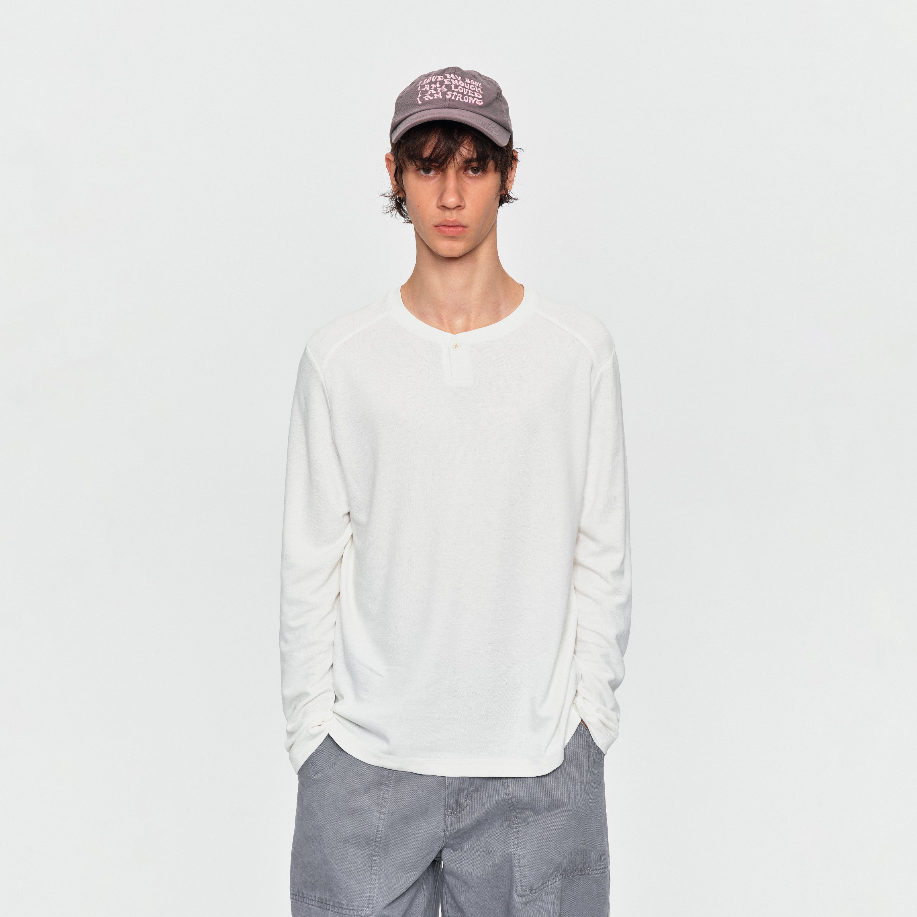 MADWITCH WOOL-BLEND HENLEY TEE #2605TX7054