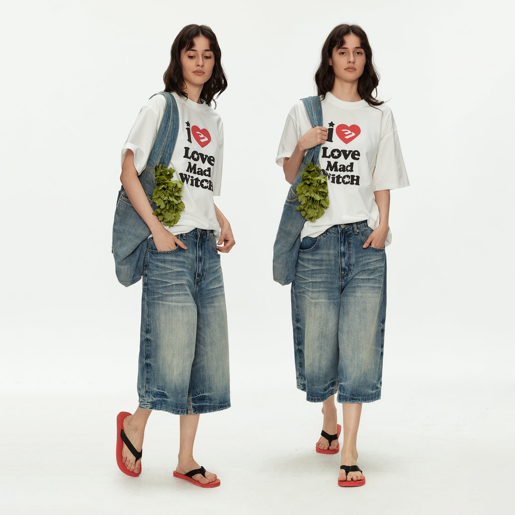 MADWITCH WASHED PARIS BUCKLE JEANS #CK9815D