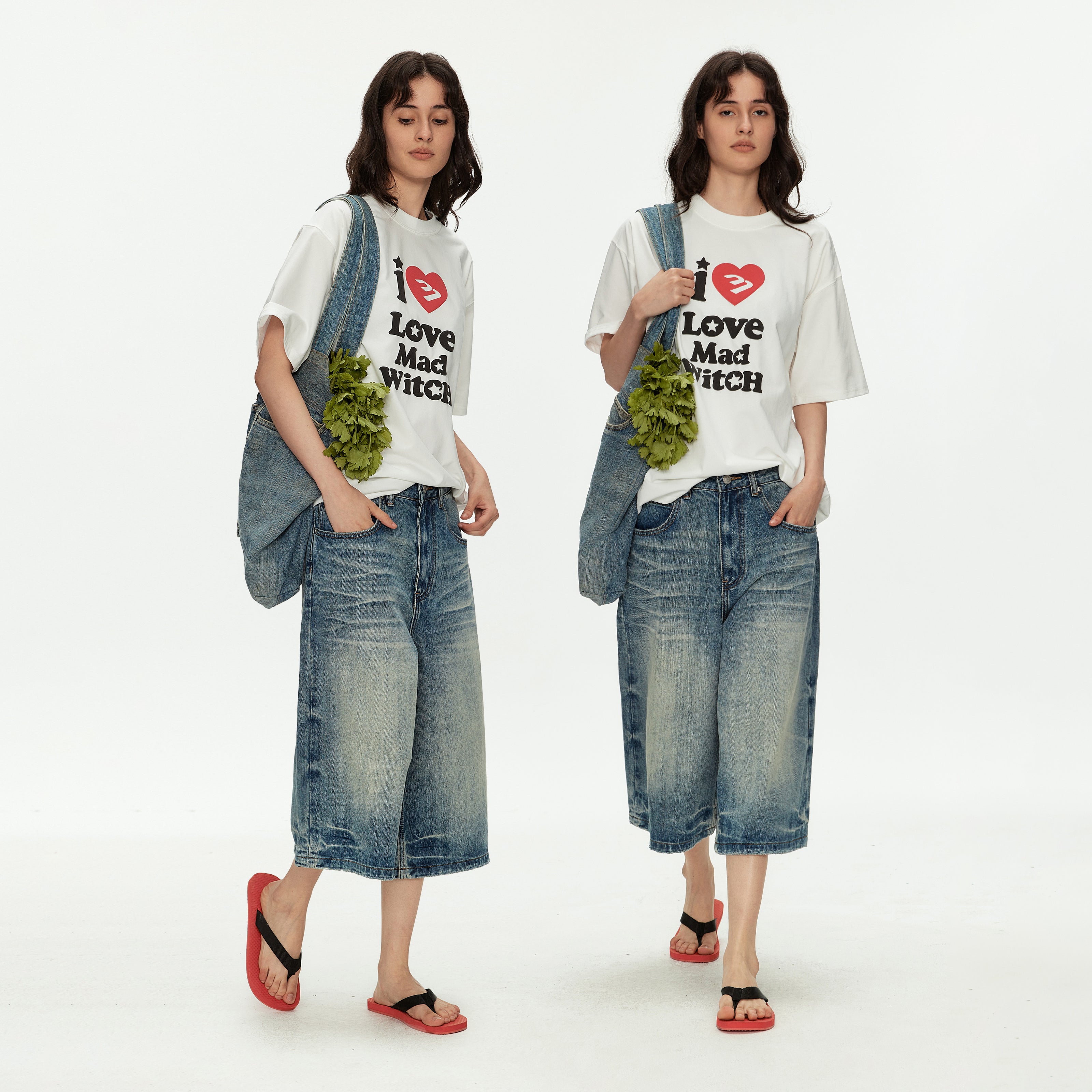 MADWITCH WASHED PARIS BUCKLE JEANS #CK9815D