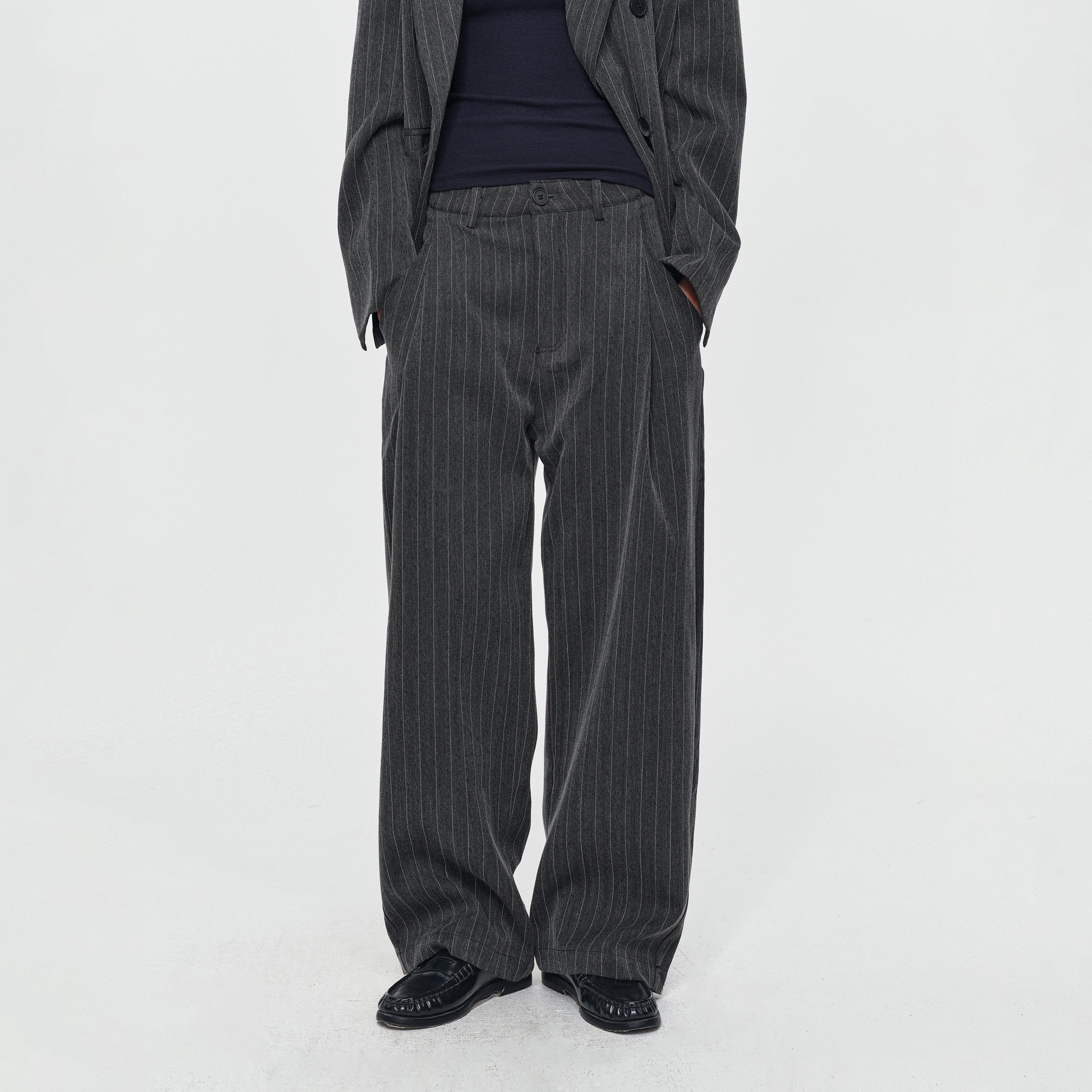 MADWITCH PINSTRIPE WIDE-LEG TROUSERS #AW26124