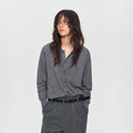 MADWITCH CONTRAST-PLACKET PLAID WOOL-BLEND CARDIGAN #11888