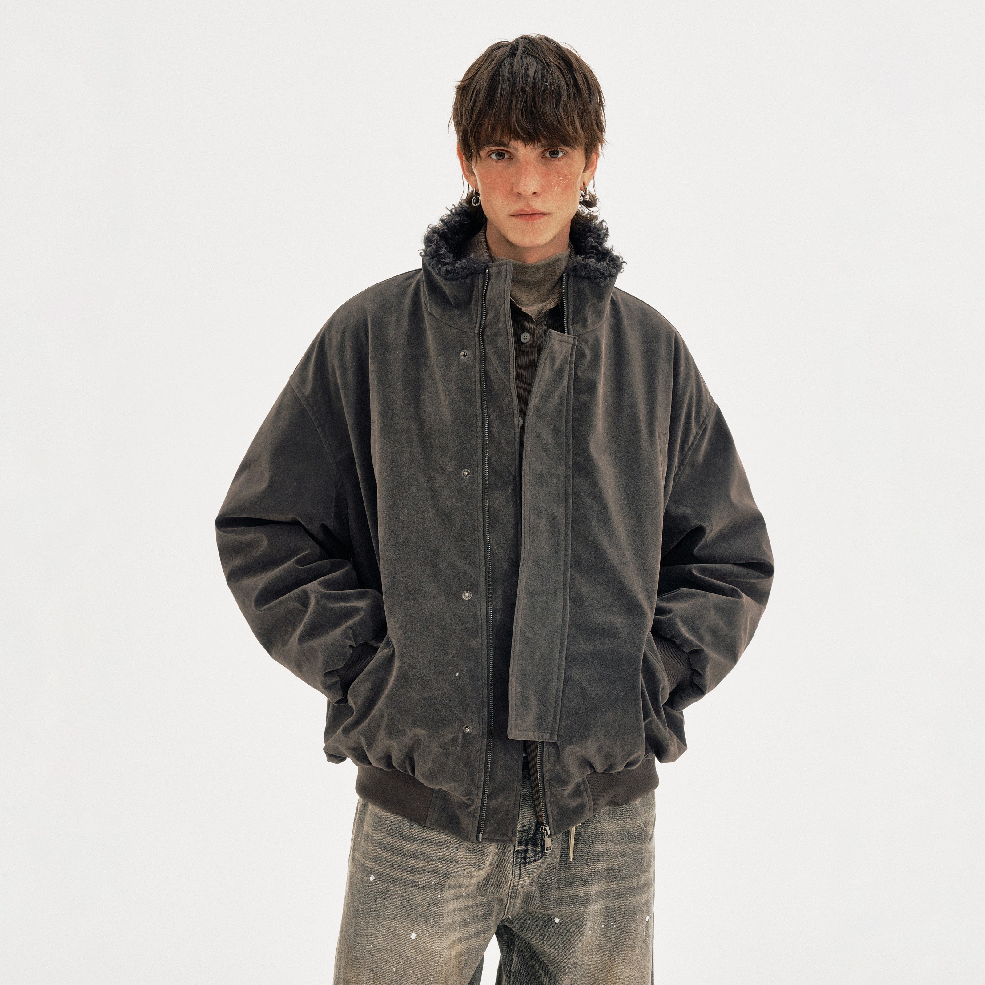 MADWITCH SUEDE SHEAR PARKA #AW25149
