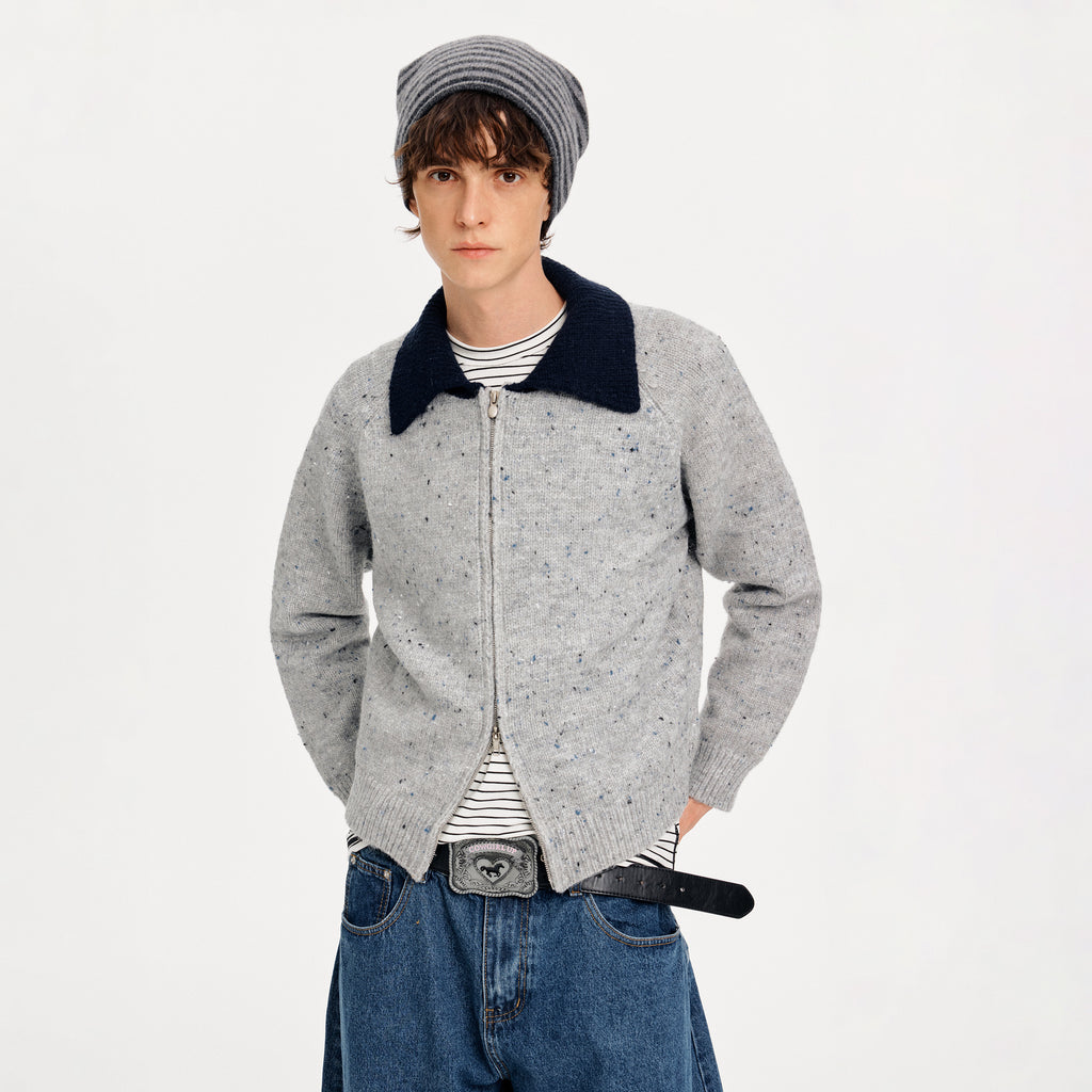 MADWITCH COLORBLOCK NOTCHED KNIT SWEATER #MYC010