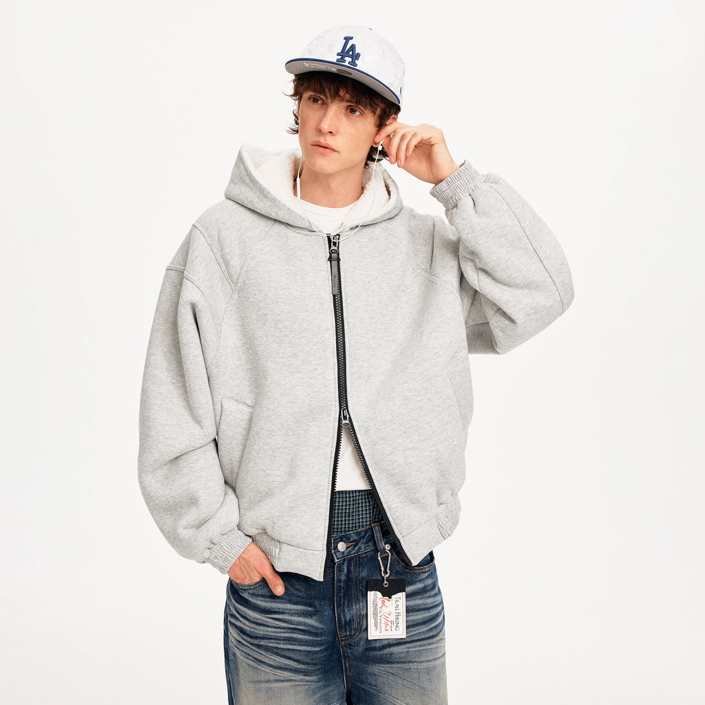 MADWITCH DECONSTRUCTED HOODED FLEECE JACKET #DW1631