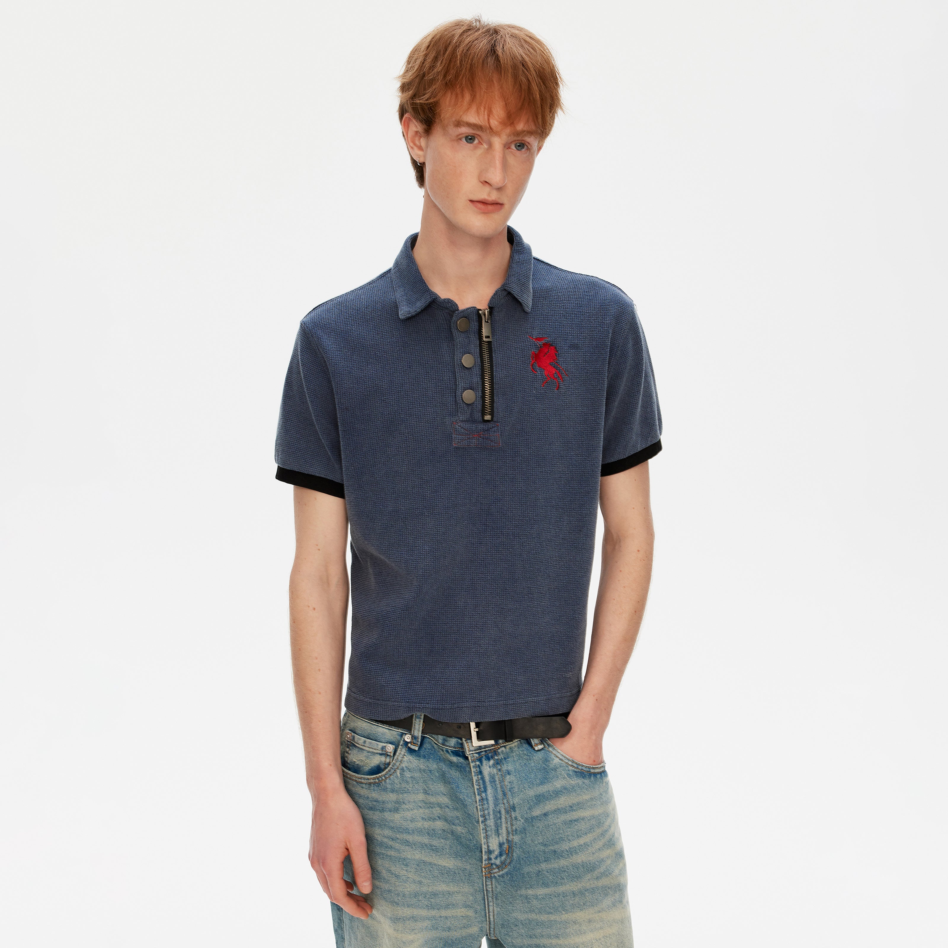 MADWITCH WASHED POLO TEE #AW26013