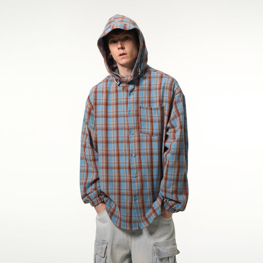 MADWITCH PLAID HOODED JACKET #BC393H