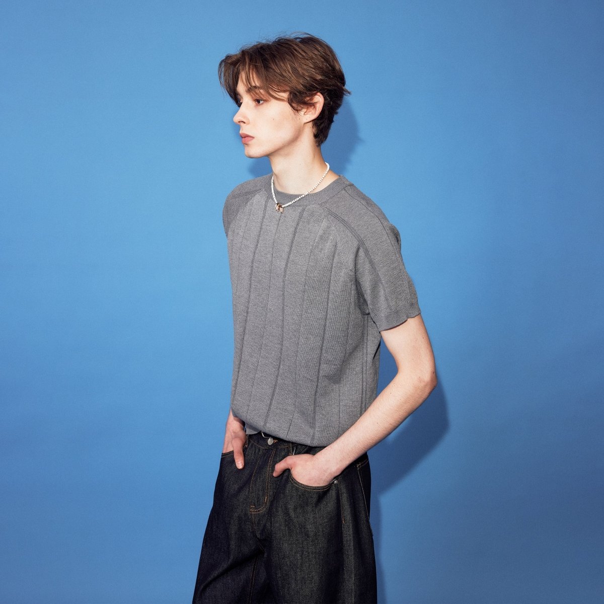 MADWITCH RIBBED RELAXED KNIT TEE 26047 - MadWitch Store