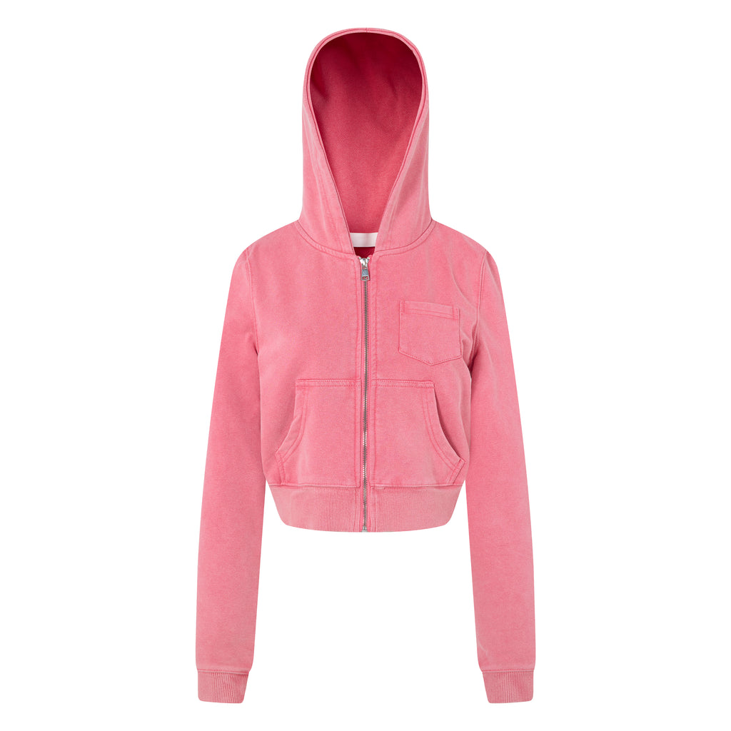 MADWITCH WASHED CROPPED ZIP HOODIE #2026712