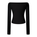 MADWITCH OFF-SHOULDER RIBBED CROPPED LONG-SLEEVE TOP #2026105