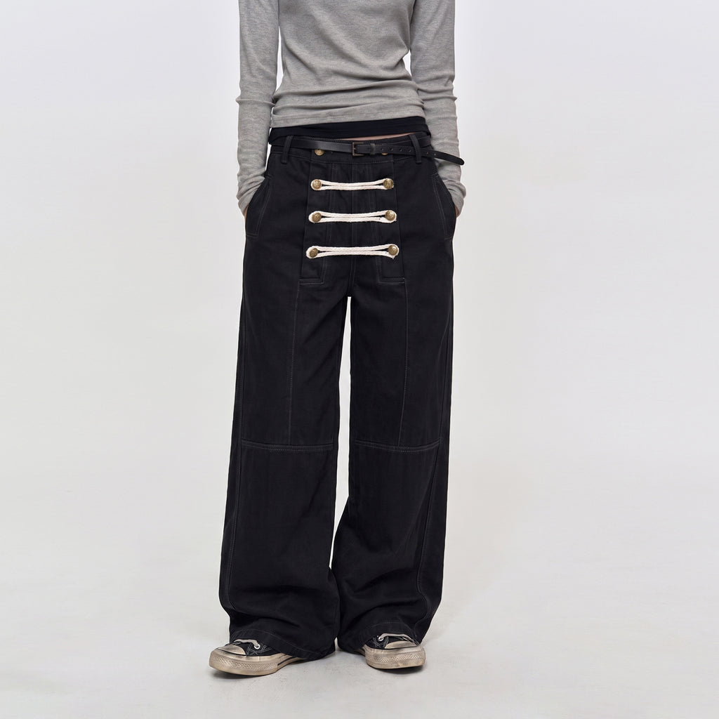MADWITCH BRAIDED NAPOLEON WIDE-LEG PANTS #Y6790
