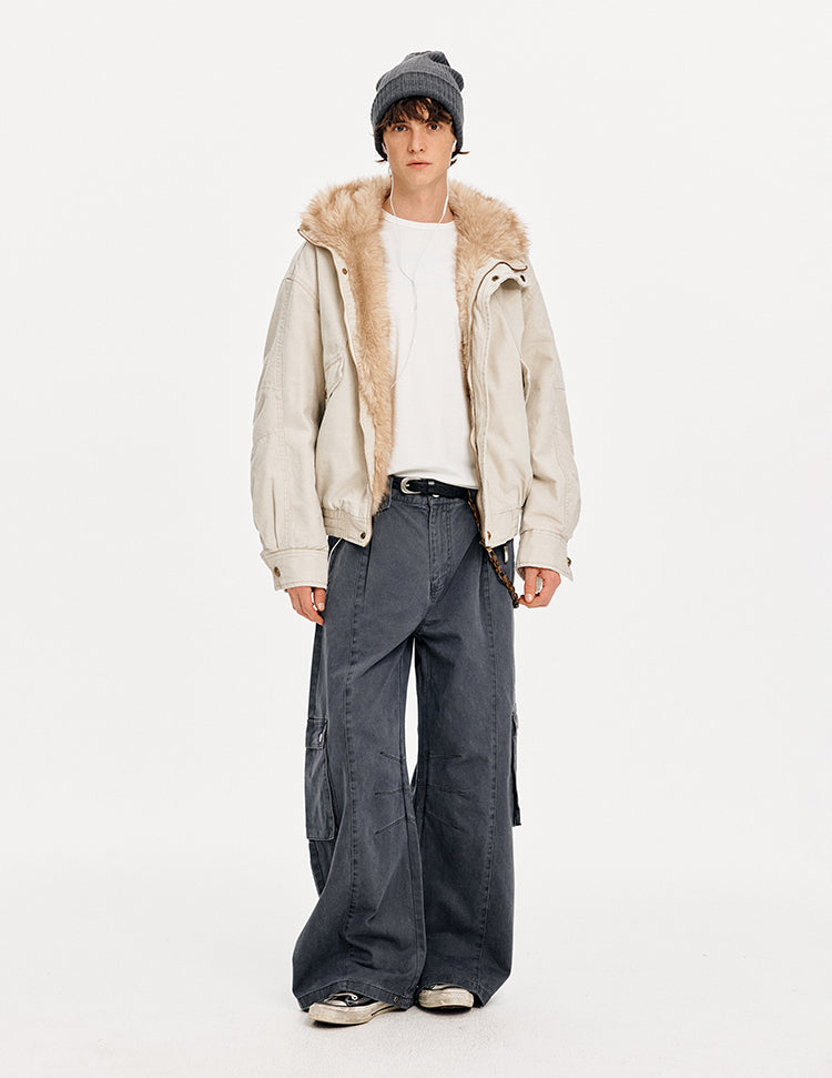 MADWITCH PATCHWORK HOODED FUR JACKET #880669