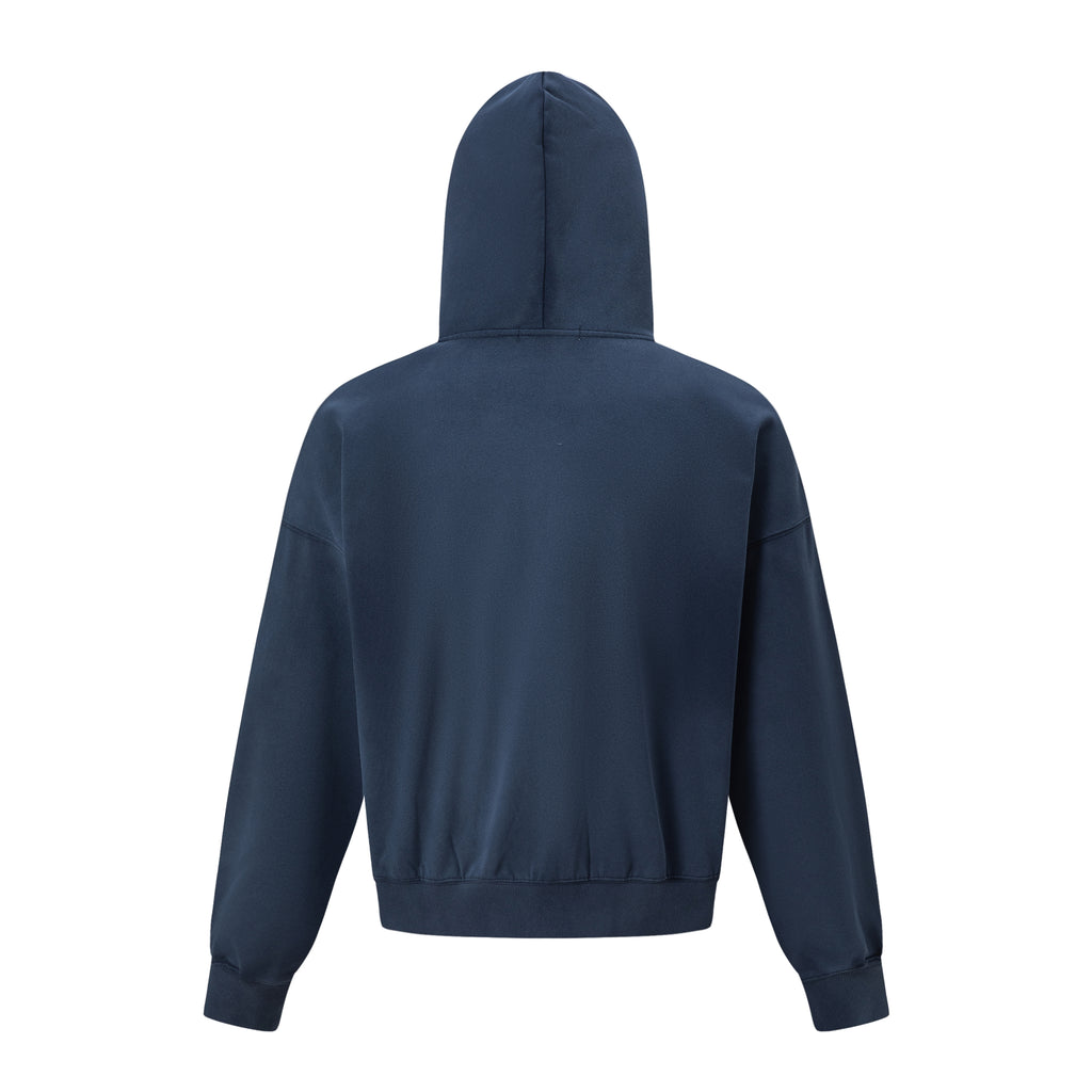 MADWITCH WASHED DISTRESSED PORTRAIT-GRAPHIC OVERSIZED ZIP HOODIE #27590