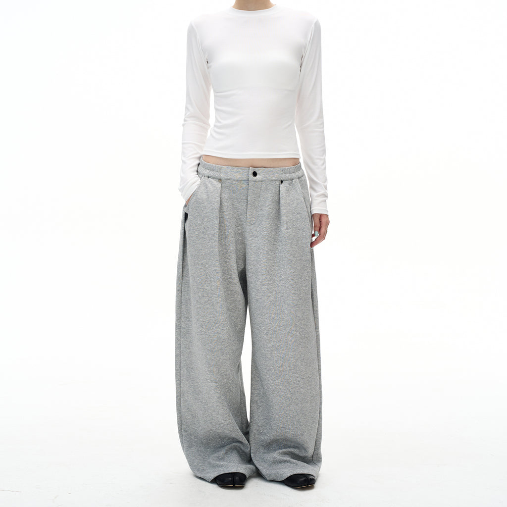 MADWITCH GREY WIDE LEG SWEATPANTS #C959