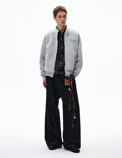 MADWITCH UNISEX MINIMALIST STAND COLLAR JACKET #AB1080