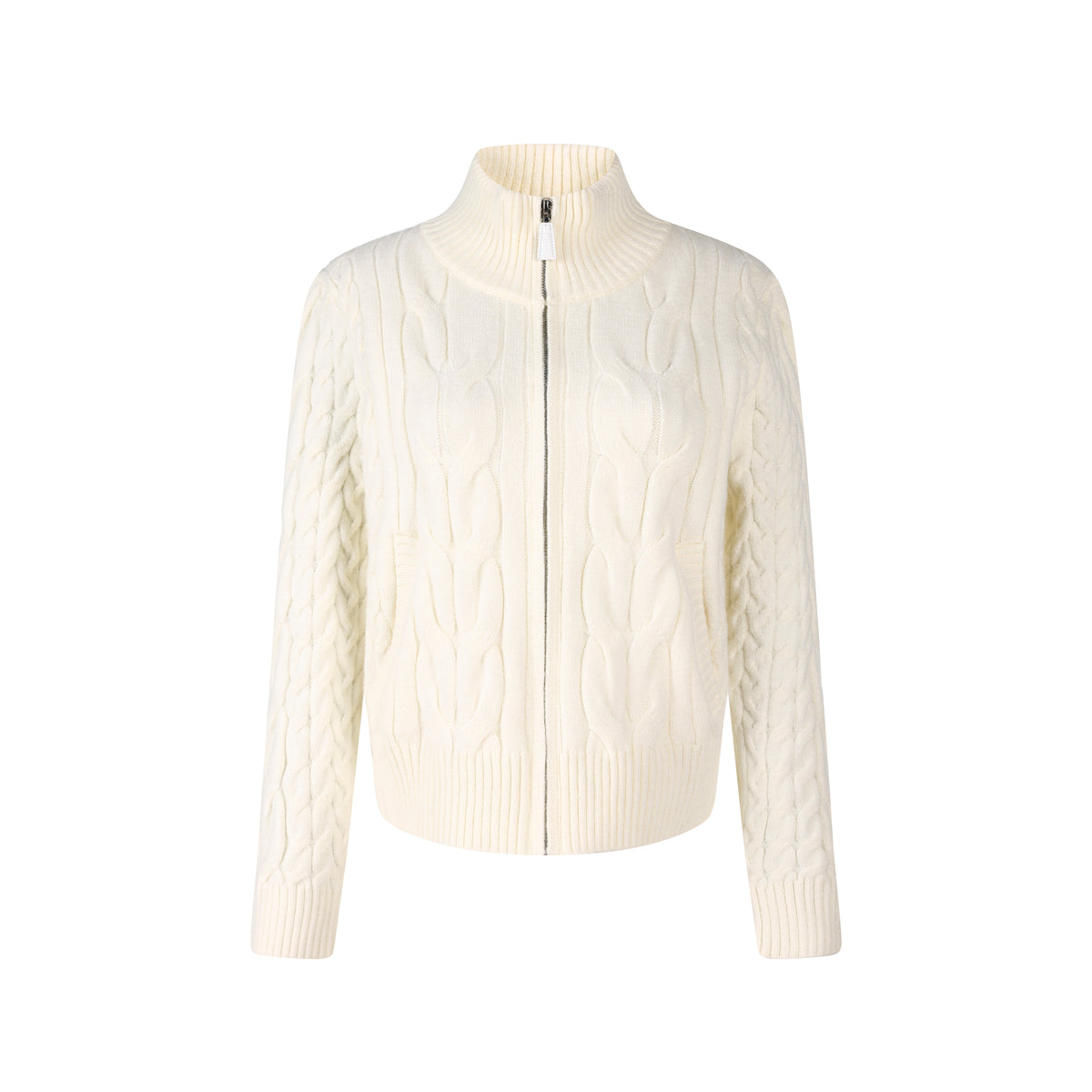 MADWITCH CABLE-KNIT STAND-COLLAR CARDIGAN SWEATER #L2026709