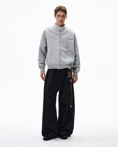 MADWITCH UNISEX MINIMALIST STAND COLLAR JACKET #AB1080