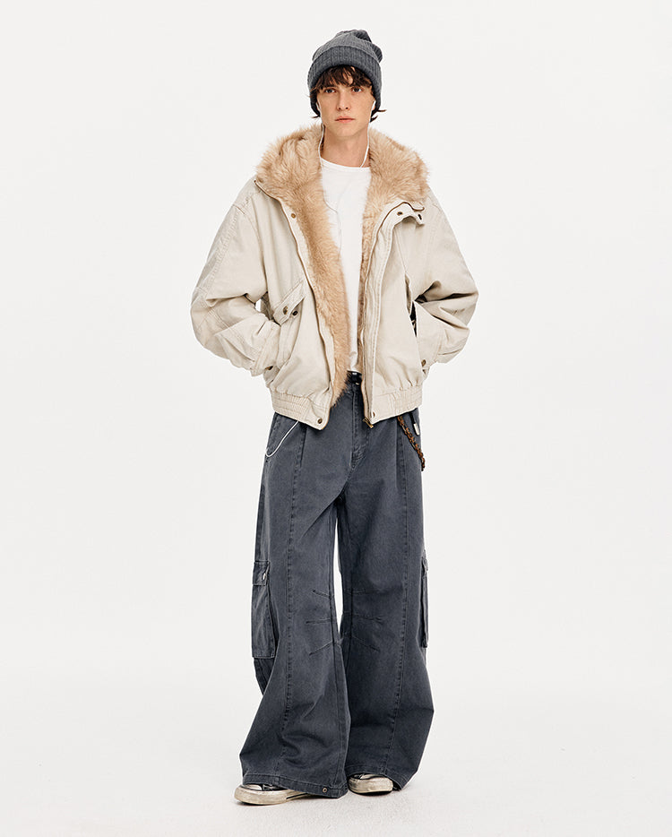 MADWITCH PATCHWORK HOODED FUR JACKET #880669