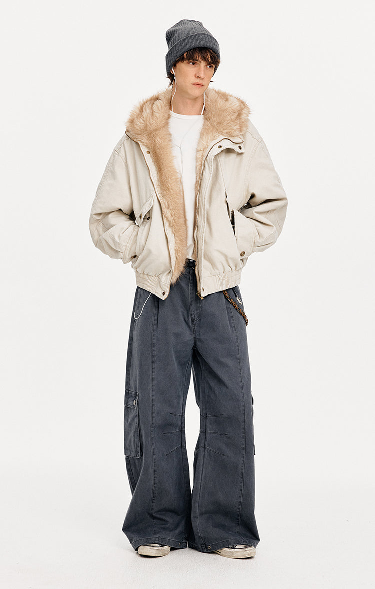 MADWITCH PATCHWORK HOODED FUR JACKET #880669
