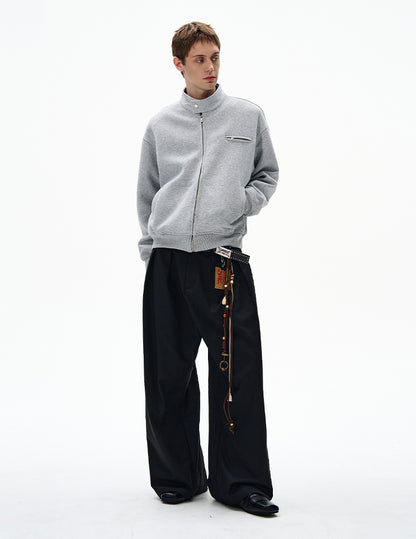 MADWITCH UNISEX MINIMALIST STAND COLLAR JACKET #AB1080