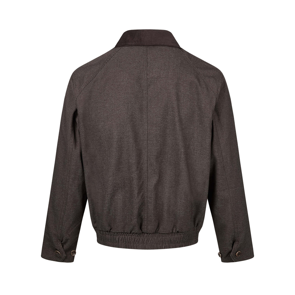 MADWITCH CONTRAST-COLLAR TWO-WAY-ZIP HARRINGTON JACKET #2606WT6067
