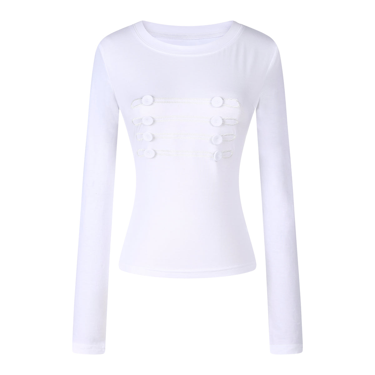 MADWITCH NAPOLEON-BUTTON CROPPED LONG-SLEEVE TOP #L2026741